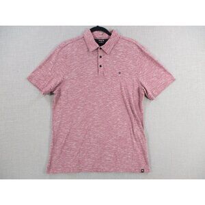 Hurley Mens Red Heathered Polo‎ Shirt L Short Sleeve Cotton Blend